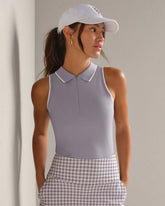 Course to Court Sleeveless Zip Polo
