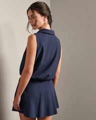 Mirage Sleeveless Notch Collar Blouse