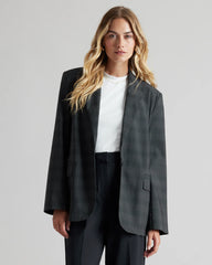 Double Bonded Printed Oversized Blazer